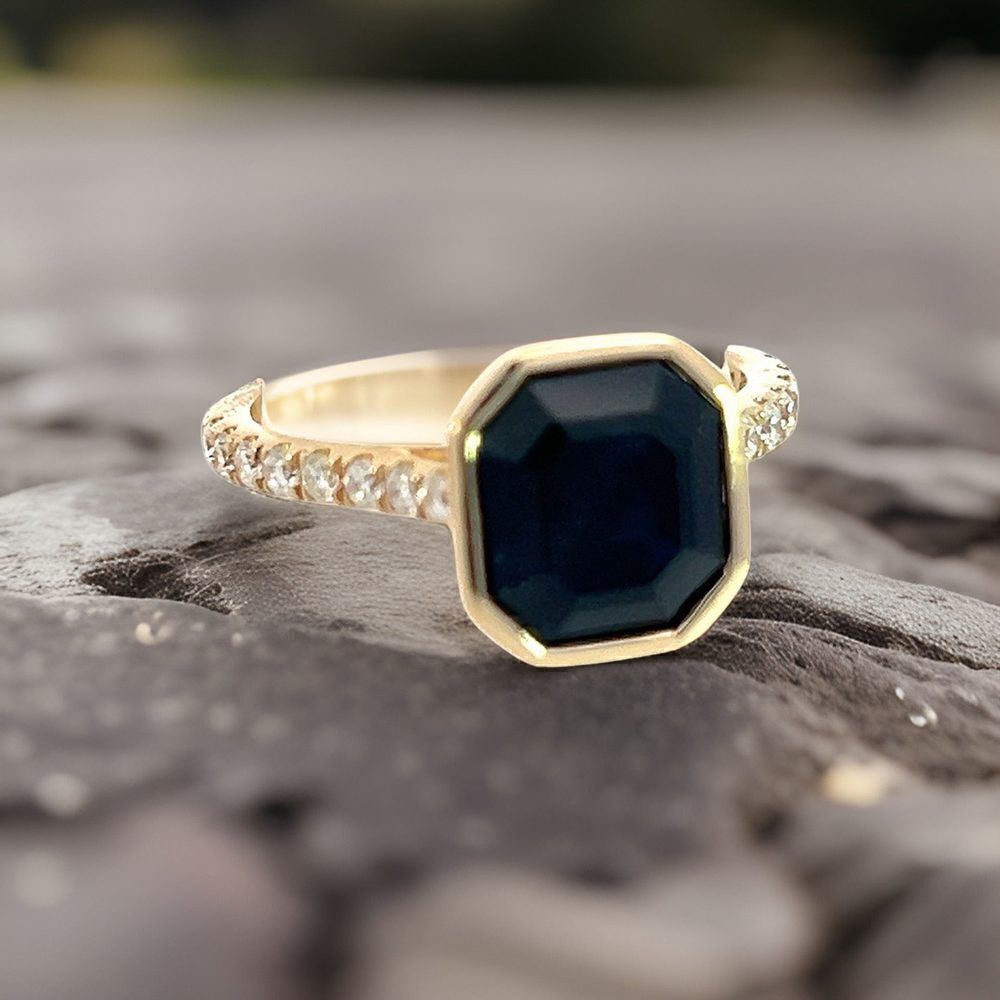 Natural Sapphire Diamond Ring 6.75 14k Y Gold 4.65 TCW Certified $3,950 310597 - Picture 15 of 17